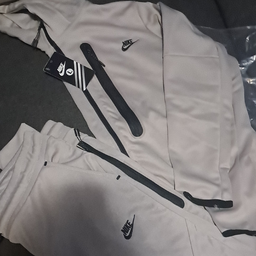 Nike Light Gray Tracksuit with Black Details